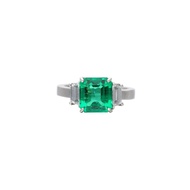 Platinum, 2.69ct Colombian Emerald and Diamond Ring