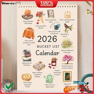 [WC]✧2026 Bucket List Calendar 12 Monthly Bucket List Wall Calendar Spiral Bound Art Planner Noteboo