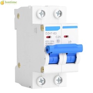 LONTIME 2P Circuit Breaker, 25A/40A/50A/63A 2P 400V AC Circuit Breaker, Durable DZ47-63 Leakage Circ