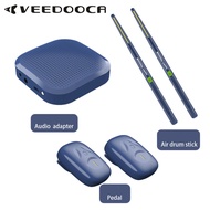 VEEDOOCA Electric Air Drum Set With Drumsticks Audio Adapter Pedals Audio Cable Electronic Drums Set Portable Drum Machine