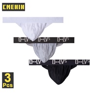 [CMENIN Official Store] ORLVS 3Pcs Cotton Letter Hip Raise Men Underwear Thong Men Jockstraps 2020 New Underpants Mens Thongs G strings Freegun OR6113