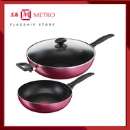 Tefal Light and Clean 26cm Frypan &amp; 32cm Wok Pan B224S3