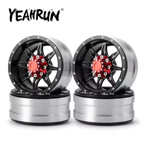 YEAHRUN 1.9 inch Metal Beadlock Wheel Rims Hubs for Axial SCX10 CC01 1/10 RC Crawler Climbing Car Cr