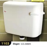 TECHPLAS ELEGANT LOW LEVEL WATER CISTERN ( TOILET WATER TANGKI ) - SINGLE FLUSH SYSTEM - SIDE FLUSH 