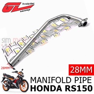 GL RACING EXHAUST MUFFLER MANIFOLD PIPING FRONT LINK PIPE 28MM FOR HONDA RS150