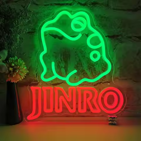 Jinro Soju Frog Neon Sign USB Dimmable LED Neon Light for Bedroom Kitchen Bistro Pub Man Cave Restau