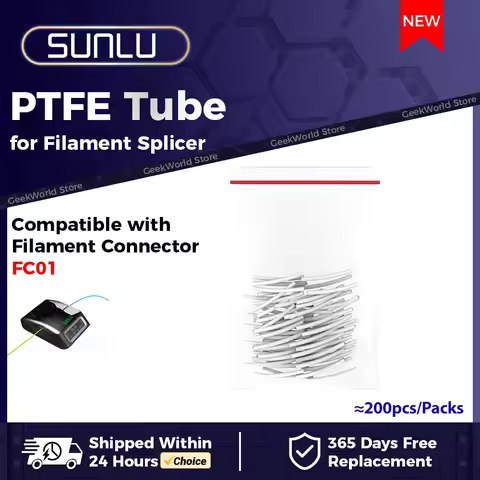 Official SUNLU 200pcs PTFE Tube Pack for Filament Connector FC01 PTFE Tube to 1.75mm Filament Splice