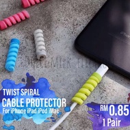 TWIST Spiral Cable Protector Anti-Break For iPhone iPad iPod iMac Apple User