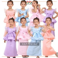 HappyKids Baju Raya 2024 Baju Raya Budak Peplum Baju Kurung Moden Sedondon Baby Girls Fashion