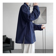 Linen Shirt Tang Suit Men Chinese Style Men's Clothing Republic of China Middle School Mountain Clot