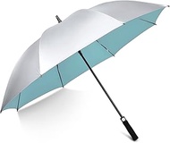 G4Free 62 Inch Windproof UV Protection Golf Umbrella Extra Large Silver Coated Automatic Open Silver
