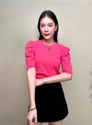 C/N x CHICHA เสื้อยืดคอกลมแขนตุ๊กตาศอก​ G110 (MT3A)  CARDIGAN_NISTA