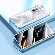 360 ° เคสโทรศัพท์กระจกด้านข้างสองชั้นสำหรับ Vivo Y27 Y27S Y28 Y28S Y28E Y36 Y78 Y200 Pro Y300 Plus 5