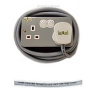 5M or 10M 40/076 x 3C Cable 13A 2G SIRIM Metal Clad Switched Socket