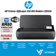 HP Printer OfficeJet 250 AIO CZ992A Salin Cetak Imbasan USB Wayarles WiFi Warna Hitam Kegunaan Rumah