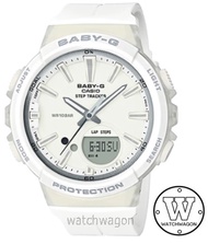 Casio Baby-G For Running Series Step Tracker White Resin Strap Watch BGS100-7A1  BGS-100-7A1  bgs-100