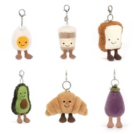 Cute Coffee Cup Avocado Toast Slices Eggplant Eggplant Croissant Plush Doll Pendant Doll Bag Pendant