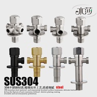 SHUISHA SUS304 Stainless Steel Angle Valve for Toilet Bowl Bidet Spray Washing Machine 2 3 4 Way Diverter Splitter Brushed/ Black/ Gold