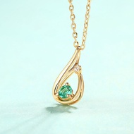 Drop-shaped rose gold9k Pendant Emerald Simple Gold Necklace/18k Clavicle14k Wholesale Women14k/