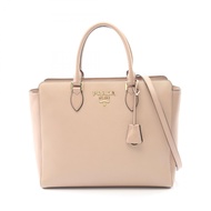 【二手】Prada PRADA 托特包，粉米色，Saffiano 皮革，Galleria 兩用托特包，女士，二手