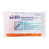BD Ultra Fine II Needle Insulin syringe U-100 0.25mm (31G) x 8mm 1ml (10pcs/bag)