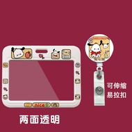 Double-Sided Cute Transparent Card Holder for Bus Metro Lunch Card Student ID Campus Card Lanyard Ea