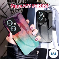 KK Oppo A79 5G 2023 Painted Tempered Glass Casing  For Oppo A79 5G OppoA79 A 79 79A 5G 2023 Slim Bac