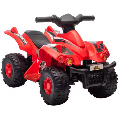 6V Kids Atv 4 Wheeler Quad Car W/ Music, Forward Gear, for 2-6 Years, Red