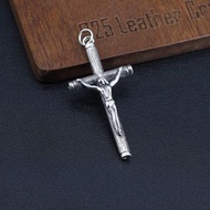 銀革手作 925 純銀 立體 耶穌 樹幹 十字架 吊墜