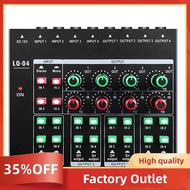 -LQ04 4-Channel Mixer 4-Channel Headphone Amplifier Sound Card Mixer Recording Interface with Dj Mix