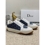 Dior Canvas Stitching Men's New Style Floor Shoes Sneakers