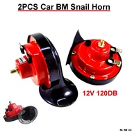 1PAIR Car Motorcycle Snail Horn Hon Snail Strong Sound 120db Hon Kereta Car Accessories Snail Horn