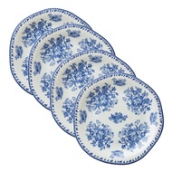 LUZERNE Lancaster Garden: 20.5cm Plate (4/pack) Blue / Grey / Pink