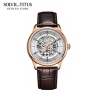 Solvil et Titus Enlight 3 Hands Mechanical Brown Leather Men Watch W06-03309-006