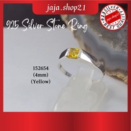 | 925 Silver 4mm CZ Yellow Stone Ring For Women | 925 纯银 女款黄色石头戒指 | Cincin Batu CZ Kuning Perak 925