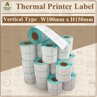 SG Thermal Printer Label W100mm x H150mm | Vertical Shipping Sticker for Shopee e-commerce platform 