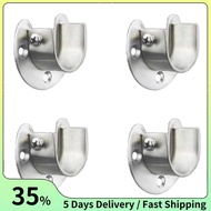 Stainless Steel Closet Closet Bracket, U-Shaped Open Socket Bracket, Shower Curtain Rod End Support 