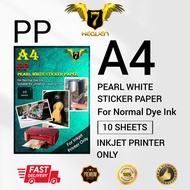 A4  Pearl White Waterproof Inkjet PP Sticker Paper 140gsm (10pcs/pack)
