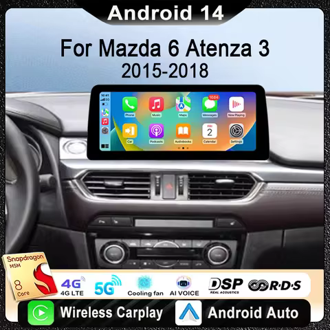 12.3 inch Screen Car Radio For Mazda 6 Atenza 3 GJ GL 2015 Multimedia Video Player Wireless CarPlay 
