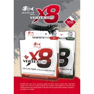 ORI STRIKE2 fishing line VERTEX X8 Braided 300M Red & Green Braided 100%PE LINE Fishing Line Tali Pa