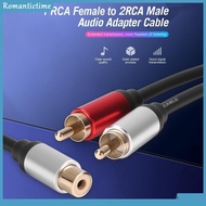 ✼ Romantic ✼  Y Adapter RCA 1 Female to 2 Male Splitter Cable for Audio Amplifier Subwoofer #g