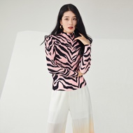 875 One Size (45-75kg) Sanzhai T-Shirt WomenS Zebra Print Long Sleeve Peplum Top Bottoming Shirt Spr