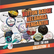 BUTTON BADGE WEDDING | BUTTON BADGE AHLI KELUARGA
