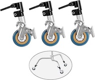 Hityeneed Wheels for C Stand 25mm Heavy Duty Photography Professional Swivel Caster Wheels Set(3pcs) Metal Material Universal Rotation with Brake for Studio Photo Video Shooting