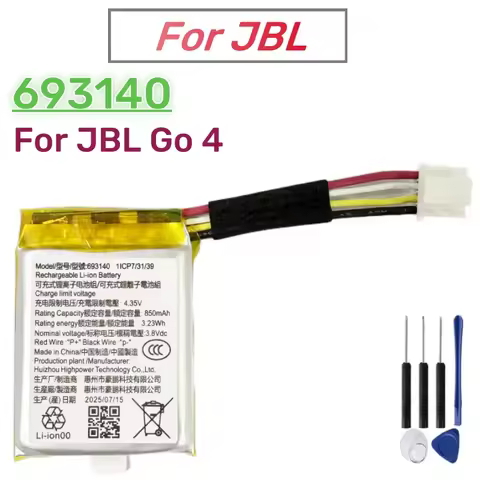 693140 Original Replacement Battery For JBL GO 4 GO4 Bluetooth Speaker Battery 850mAh + Free Tools
