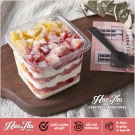 Hộp vuông + nắp HT10-8 miệng 8.5cm x đáy 6.5cm x cao 7cm đựng bánh rau câu Mousse Tiramisu