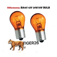 2Pcs 12V 21W S25 BA15S 1141 Single 1 Leg Amber Orange Halogen Bulb Car Reverse Signal Turn Lamp Ligh