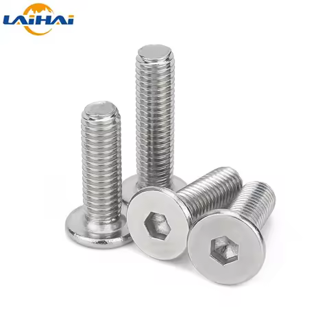 5/ 10/ 20/ 50pcs CM M1.6 M2 M2.5 M3 M4 M5 M6 M8 304 Stainless Steel Hex Socket Ultra Thin Super Low 