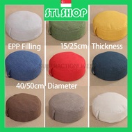 【STL♥SG】Ready Stock Linen Round Floor Pillow Removable Washable Cover EPP Filling Thick Soft Seating Cushion Tatami cushion Room Décor Pouf for Meditation Yoga 蒲团 棉麻蒲团 打坐垫 地上坐垫 坐垫 纯棉坐垫 瑜伽垫