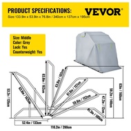 VEVOR Universal Waterproof Motorcycle Cover Outdoor Shelter Protection Moto Accessories Storage Gara